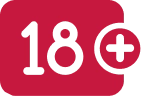 Icône rouge comportant le texte noir « 18+ », indiquant une restriction d'âge pour les contenus réservés aux adultes. Le fond est un rectangle uni, ce qui confère à l'ensemble un ton direct et incitant à la prudence.